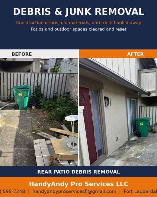 Debris removal, before and after
