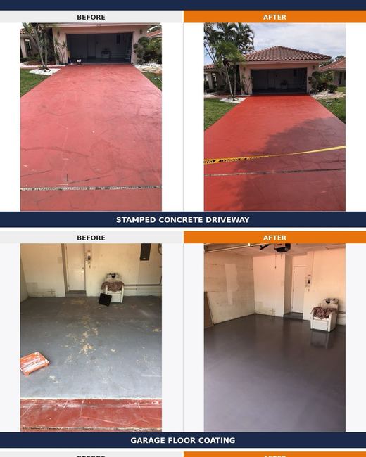 Exterior painting, before and after