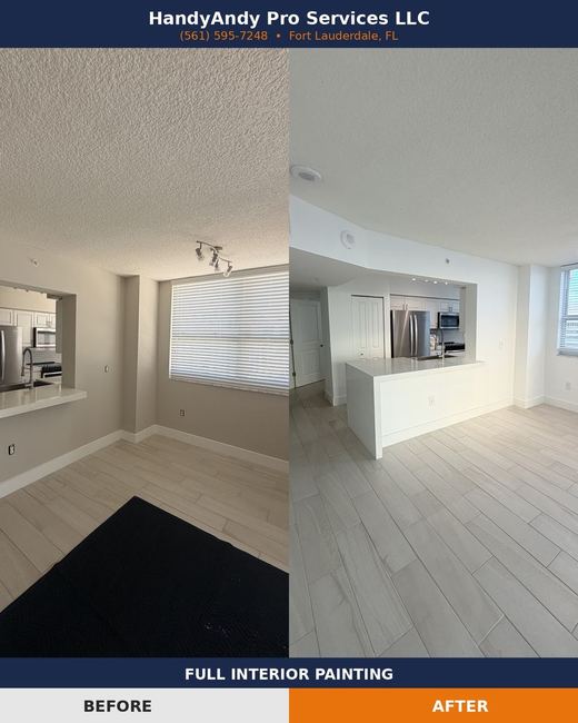 Condo interior painting, before and after