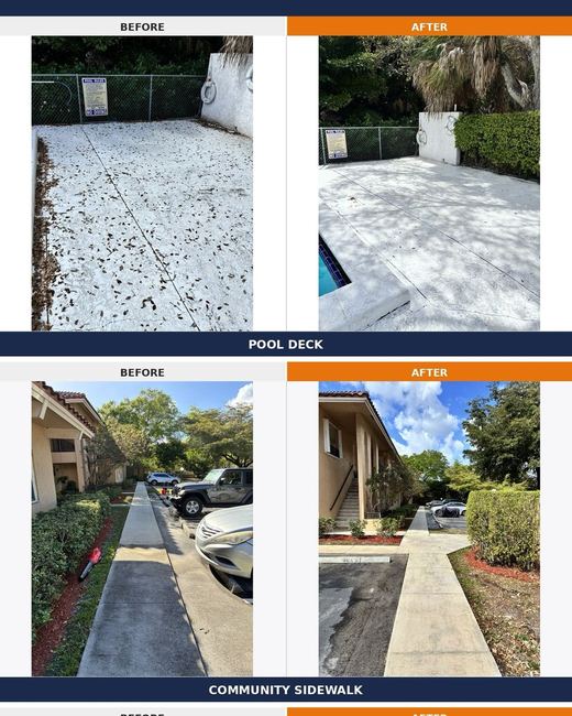 Pressure washing, before and after