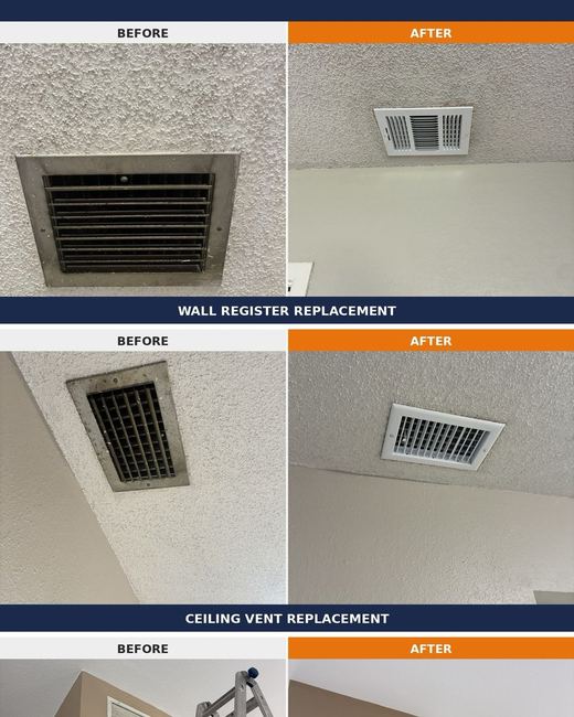 Vent replacement, before and after