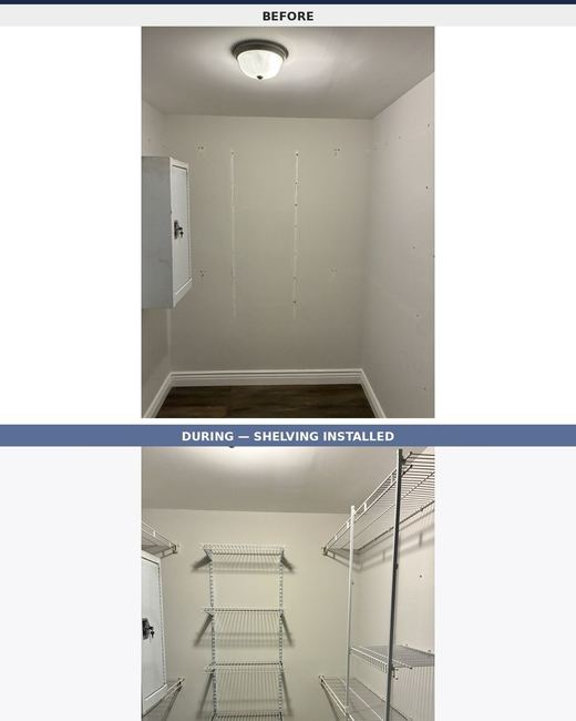 Walk-in closet, before and after